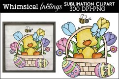 Easter Basket Duckie Sublimation Clipart Product Image 1