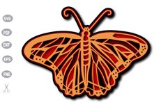 Butterfly 3D Layered Template SVG Design Product Image 1
