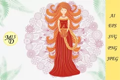 Zodiac sign Leo. Woman in a dress with tail Product Image 2