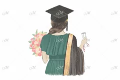 Graduated girl with certificate. Hand drawn illustration Product Image 1