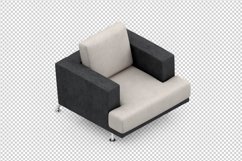 Isometric Arm Chair 3D isolated render Product Image 1