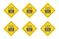 Set Of File Formats Icons Product Image 1