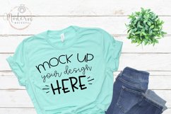 Mock up Bella Canvas 3001 Heather Mint Unisex Mockup Product Image 1
