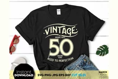 Vintage 50th Birthday SVG Shirt Gift Vintage SVG Mom Shirt Product Image 1