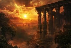 Enchanted sunset over ancient ruins Product Image 1