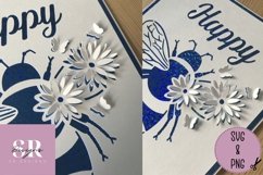 3d bee birthday card| Paper cutting | birthday card svg Product Image 3