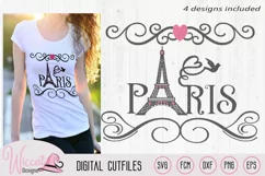 Paris Eiffel Tower word art, City of love svg, Product Image 1
