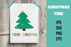 New Years. Christmas svg. Cartoon Christmas tree. Product Image 1