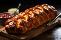 Rich Traditional challah bread. Generate Ai Product Image 1