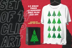 Striped Christmas Trees Clipart Set of 12 PNG files Product Image 10
