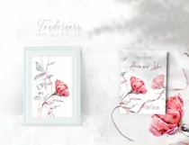 Watercolor red rose flower clipart. Botanical illustration Product Image 4