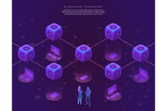 Blockchain technology connection concept banner Product Image 1