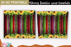 Serape and sunflower 20 oz Skinny Tumbler wrap Product Image 3