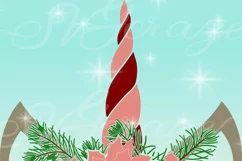 Unicorn Face With Poinsettia SVG Dxf Eps Png PDF Files Product Image 3