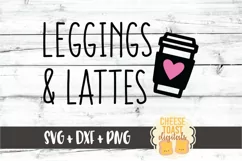 Leggings and Lattes - Fall Coffee SVG PNG DXF Cut Files Product Image 2
