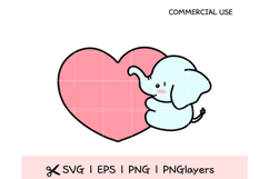 Cute Baby Elephant SVG Cut File for Cricut | Baby Shower Product Image 1