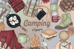Camping CLIPART Travel Girl Adventure Planner Sticker PNG Product Image 1