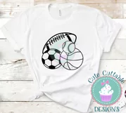 Sport Balls, Basketball, Baseball, Volleyball, Football svg Product Image 3