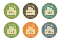 Set Of File Formats Icons Product Image 1