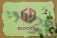 Paper Logo Mockup With Leaves Shadow Effect Product Image 1