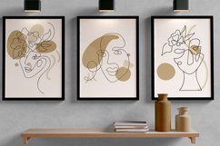 Set of Three Abstract Face Digital Print Frame not included Product Image 2