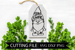 Stay Gnome - Funny - Hand Lettered SVG Product Image 1
