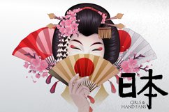 Asian girls and hand fans Product Image 1