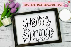 Hello Spring SVG, Farmhouse Round Sign SVG , Welcome SVG Product Image 4
