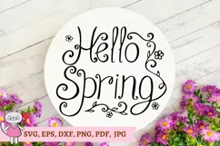 Hello Spring SVG, Farmhouse Round Sign SVG , Welcome SVG Product Image 5