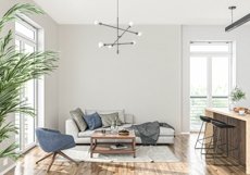 Wall mockup - Wallpaper mockup - Living room scene Product Image 5