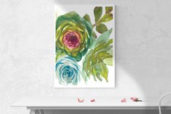 Watercolor Succulents &amp; Florals Clip Art Collection Product Image 5
