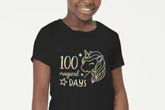 100 days of school svg, 100 magical days svg, unicorn svg Product Image 2