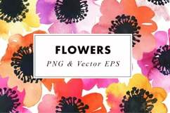 Watercolor Flowers Illustration Clip Art in PNG & EPS Product Image 3