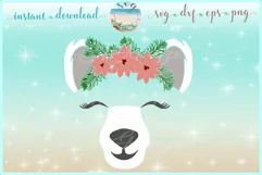 Polar Bear Face With Poinsettia SVG Dxf Eps Png PDF Files Product Image 1