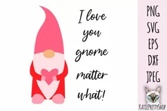 I love you gnome matter what, Gnome Svg cut file. Product Image 2
