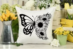 Floral Butterfly Svg, Sunflower Svg, Flowers Butterfly Svg Product Image 4