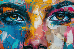 Colorful Abstract Painting Face Background Wallpaper Product Image 1