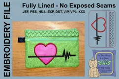 ITH Heart Healthy Zipper Bag - Fully Lined, 5X7 HOOP Product Image 1