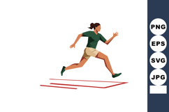 Woman athlete running sprint track in green and beige active Product Image 1