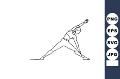 Woman stretching exercise pose continuous line art vector il Product Image 1