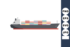 Cargo container ship transporting multicolored freight in ca Product Image 1