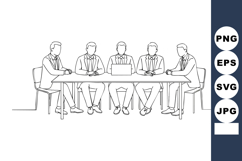 Business meeting vector illustration with five men discussin Product Image 1