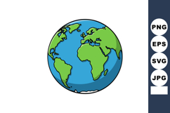 Earth globe vector illustration showing continents and ocean Product Image 1