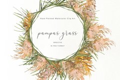 Watercolor Pampas Grass Wreath Collection Product Image 4