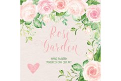 Watercolor Rose Garden clipart Product Image 1