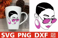 Woman with glasses svg, Melanin poppin, Black woman vector Product Image 3