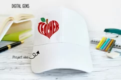 Teacher heart apple. SVG / PNG / DXF / PNG Product Image 2
