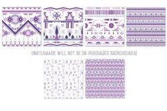 Amethyst Hues 12&quot;x12&quot; Boho Pattern Paper Backgrounds Product Image 2