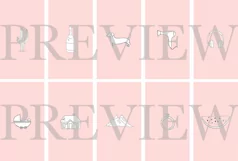 40 Instagram Story Highlights Icons in Pink, Hand Drawn Product Image 4
