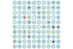 100 make document icons set, flat style Product Image 1